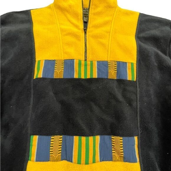 Y2k N8tive Nits Yellow & Black Aztec Long Sleeve Pullover Sweater Large Unisex - Picture 3 of 8